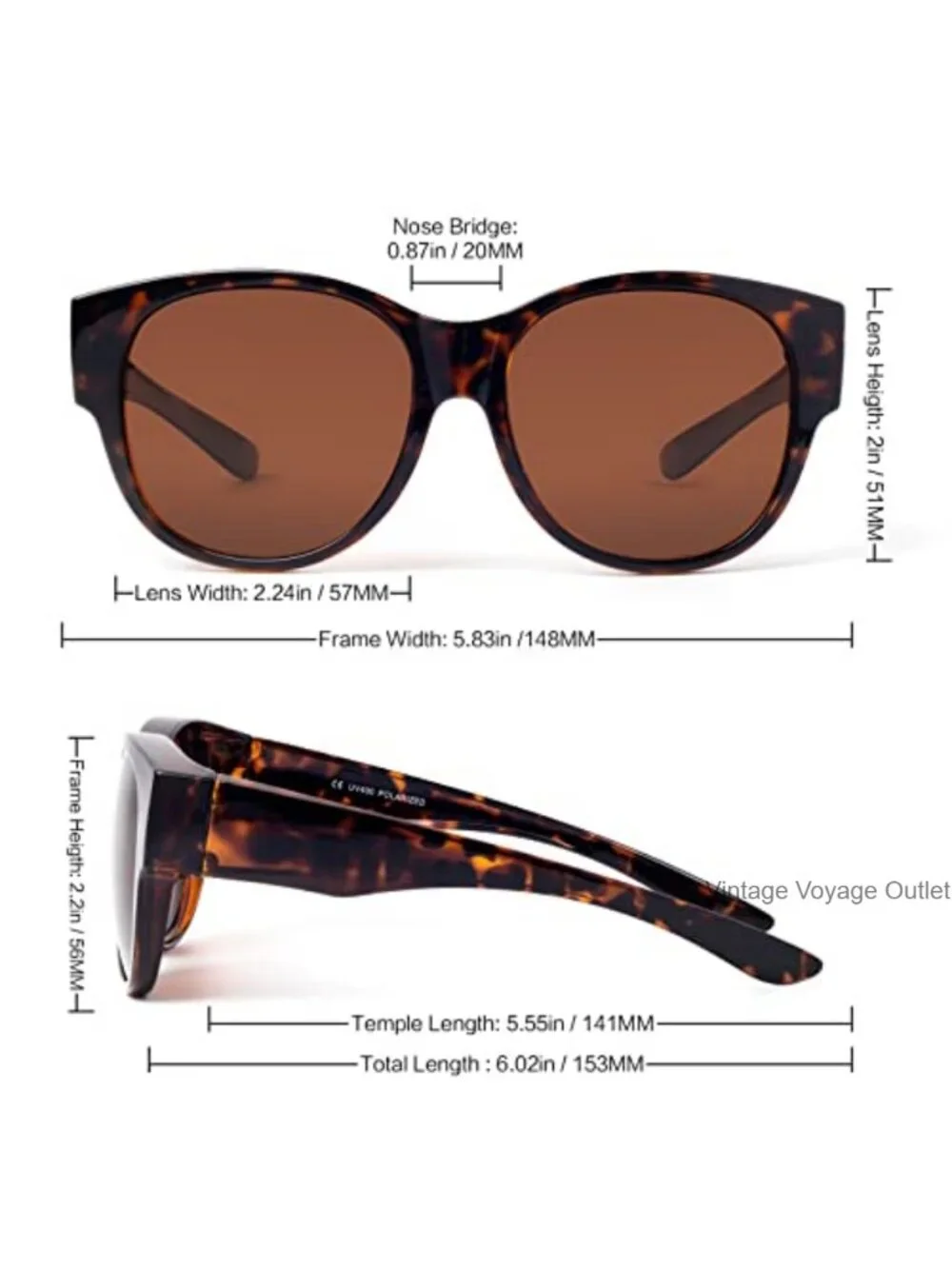 Polarized Fit Over Glasses UV400 Protection for Women